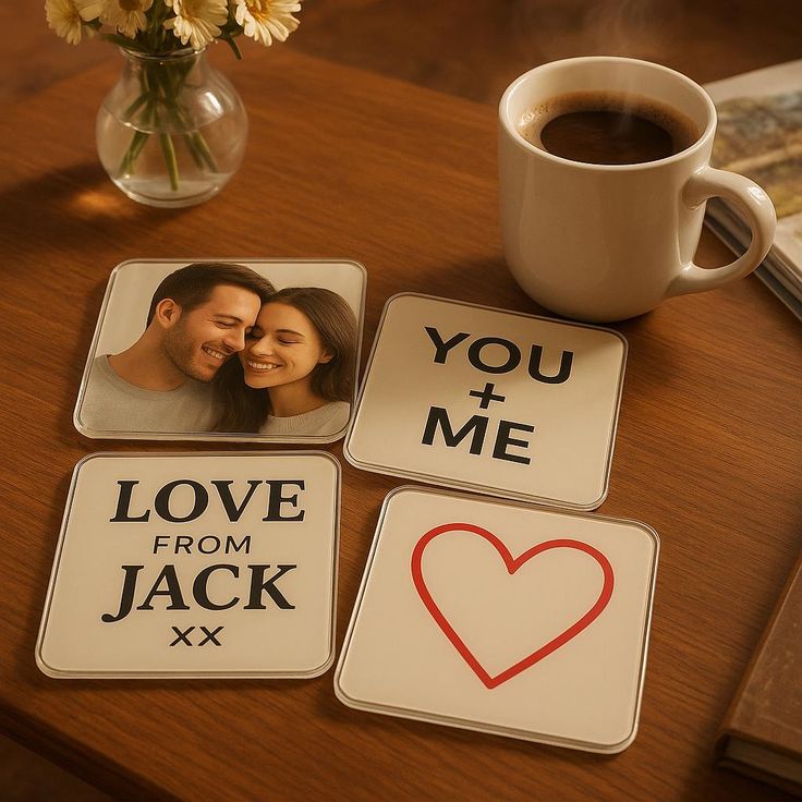 Love-Themed Coaster Set (Set of 2)