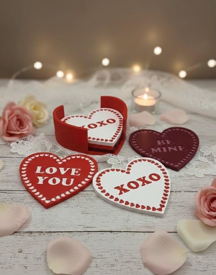 Love-Themed Coaster Set (Set of 2)