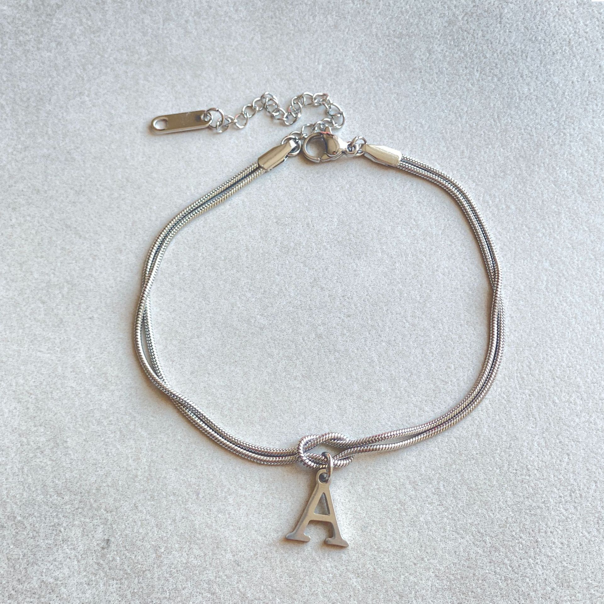 New Letter A-Z Love Knot Bracelets For Couple